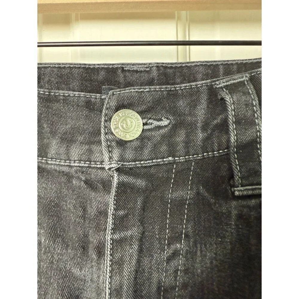 True Religion Men's Ricky Relaxed Straight Jeans Black Demin Size 36W x 29.5L